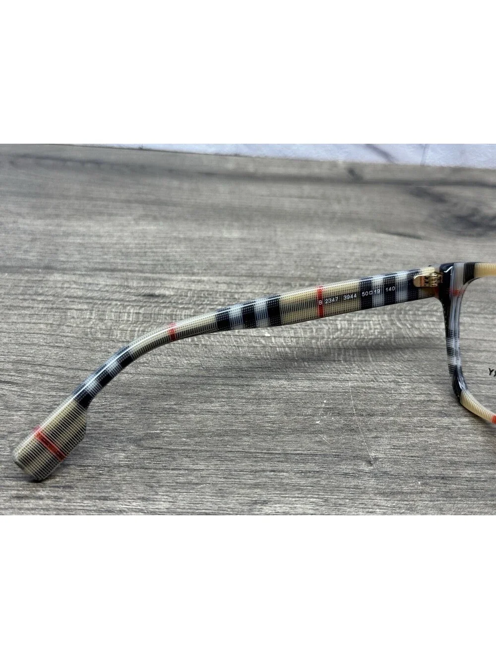 Burberry B2347 3944 Plaid Designer Old Stock Italy Eyeglasses NWOT 50[]19-140
